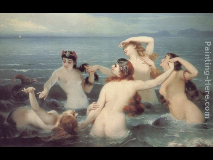 Mermaids Frolicking in the Sea painting - Charles Edouard Boutibonne Mermaids Frolicking in the Sea art painting